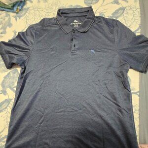 Tommy Bahama Polo Logo Shirt Mens - XL - Dark Gray Stripped -Free Shipping